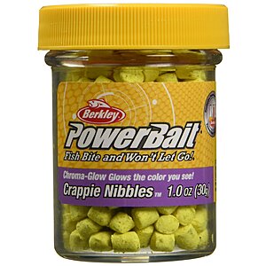 1-Oz Berkley PowerBait Crappie Nibbles Fishing Dough Bait (Glow Yellow) $4