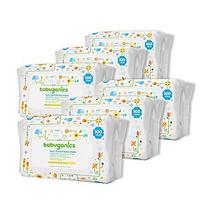 Prime Members: 600-Count Babyganics Baby Wipes (Fragrance Free) $11.20 5% or $9.17 15% AC w/ S&S + Free S&H