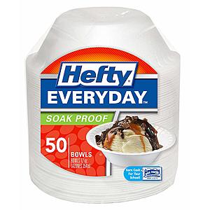 50-Count of 12oz Hefty Everyday Soak Proof Foam Bowls $1.70 AC +Free Shipping