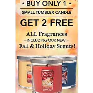 Yankee Candle - Buy 1 Get 2 Free Small Tumbler Candle $16.50 AC +shipping
