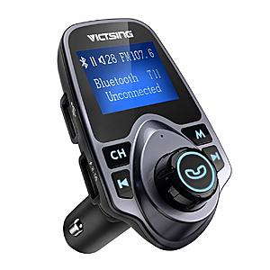 VicTsing Bluetooth FM Transmitter for Car, Wireless Bluetooth Radio Adapter w/ Hand-Free Calling and 1.44” LCD Display with $9.99 - Amazon +Free Shipping