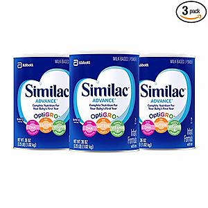 3-Pack Similac Advance Infant Formula Powder $52.545% or $42.99 15% w/ S&S & MORE + Free S/H