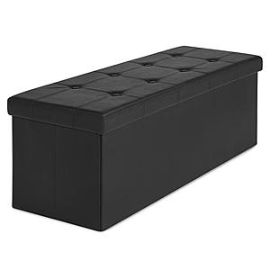 Faux Leather Folding Storage Ottoman Bench (43.5" x 15" x 15") $34.99 +Free Shipping