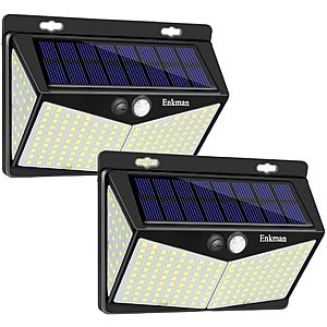 Outdoor Solar Light 208 LED Wireless Motion Sensor with 270° Wide Angle- 2pack $18.99