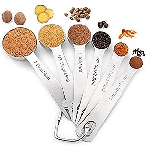 Stainless Steel Measuring Spoons Set of 6- $4.99 FS w/Prime