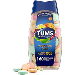 160-Count TUMS Ultra Strength Antacid Chewable Tablets (Assorted Fruit) $5.60 w/ Subscribe & Save