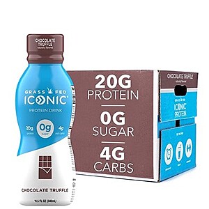 Prime Members: 12-Pack 11.5-Oz Iconic Protein Drink (Chocolate Truffle) $10 + Free Shipping