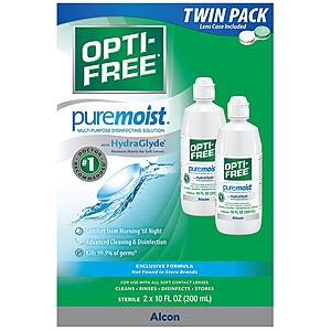 2-Pack 10oz Opti-Free PureMoist Cleaning & Disinfecting Solutions $7 + Free Store Pickup @ Walgreens $6.99