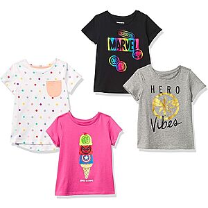 Amazon Essentials Girls and Toddlers' Disney/Marvel/Star Wars/Frozen Multipack Tees from $7.50