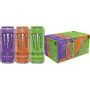 15-Pack 16-Oz Monster Energy Ultra Sugar Free Energy Drink Variety Pack $13.25 w/ Subscribe & Save