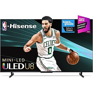 Hisense U8 Series Mini-LED 144Hz ULED 4K Google TV: 55" $650 or 75" $1150 + Free Shipping