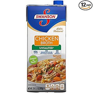12-Pack 32oz Swanson Chicken Broth (Unsalted) $12.41 or less w/ S&S + Free S/H