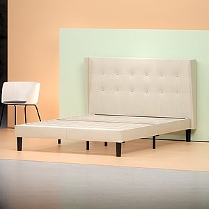 Zinus Upholstered Button Tufted Wingback Platform Bed (Full)  $148 + Free S&H