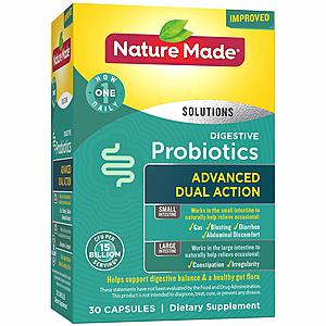 Select Vitamins: Buy 1 Get 1 Free: 30-Ct Nature Made Digestive Probiotics 2 for $22.50 w/ S&S & More + Free S/H