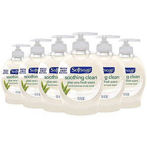 6-Pk 7.5-Oz Softsoap Moisturizing Liquid Hand Soap (Soothing Clean Aloe Vera or Milk and Honey) $5.59 w/ S&S + Free Shipping w/ Prime or on $25+