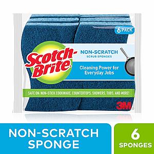 Scotch-Brite Non-Scratch Scrub Sponge, Cleaning Power for Everyday Jobs, 6 Scrub Sponges $3.75