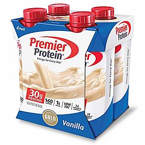 4-Pack 11oz Premier Protein 30g Protein Shakes (Vanilla) $3.80 w/ S&S + Free S/H