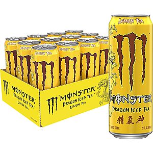 12-Count 23-Oz Monster Energy Dragon Iced Lemon Tea $14.29 w/S&S + Free Shipping w/ Prime or on $25+