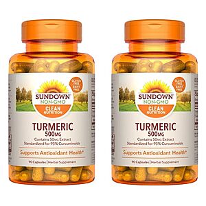 90-Count 500mg Sundown Turmeric Capsules 2 For $9.12 ($4.56 Each) w/ S&S + Free Shipping w/ Prime  or on Orders $35+