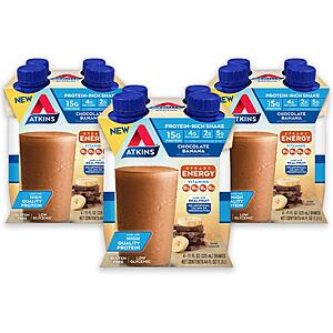 12-Count Atkins Chocolate Banana Protein Shakes $14.35 w/ S&S + Free Shipping w/ Prime or $35+