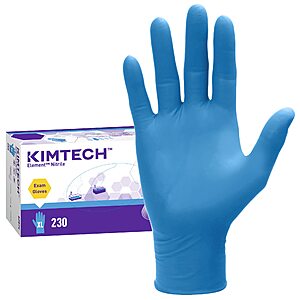 230-Count Kimtech Nitrile Exam Gloves (Ambidextrous, Blue, XL) $6.14 + Free Shipping w/ Prime or on $35+