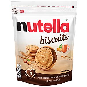20-Count Nutella Biscuits Hazelnut Spread With Cocoa Sandwich Cookies $3.43 w/S&S + Free Shipping w/ Prime or on $35+