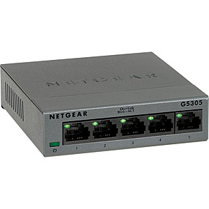 Netgear GS305 5-Port Gigabit Ethernet Unmanaged Switch $12 AC + FS
