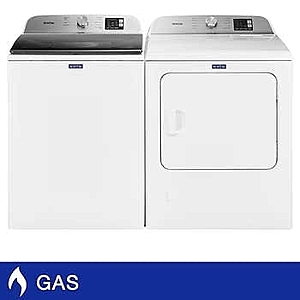Costco Maytag 4.8 cu. ft. Washer and 7.0 cu. ft. GAS Dryer with Wrinkle Control in White - $1199.99
