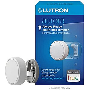 Lutron Aurora Smart Bulb Dimmer Switch for Hue Bulbs (Z3-1BRL-WH-L0) $30 @ Amazon or Best Buy pickup