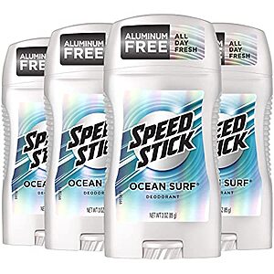 4-Pack 3oz Speed Stick Deodorant for Men (Ocean Surf) $3.20 w/ Subscribe & Save