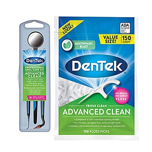DenTek Professional Oral Care Kit + 150 Ct DenTek Triple Clean Advanced Clean Floss Picks $3.69 w/ Prime