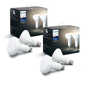 Philips Hue 4-Pack BR30 LED Smart Bulbs 75w Equivalent (Soft White) $27.50 w/ Prime shipping
