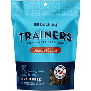 Buckley Trainers All Natural Low Calorie Grain-Free Dog Training Treats (Bacon), 6-Ounce $2.28 with s/s