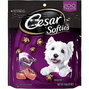 Cesar Softies Dog Treats (Filet Mignon) 18oz $1.91 with s/s