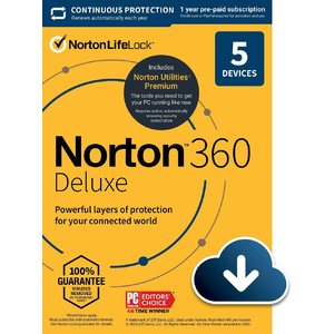 Amazon Prime Members: Norton 360 Deluxe – Antivirus software for 5 Devices $19.99