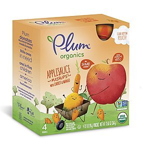 24-CT Plum Organics Mashups, Organic Kids Applesauce, Carrot & Mango, 3.17 Oz , 4 count (Pack of 6) $12.47