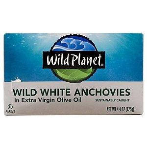 Wild Planet Wild White Anchovies in Extra Virgin Olive Oil (or in Water), 4.4 Ounce (Pack of 12) $21.25