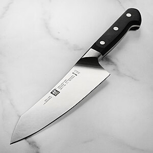 cutleryandmore.com has Zwilling J.A. Henckels Pro 7" Rocking Santoku Knife $70 Yaxell Mon 8" Chef's Knife $70 Zwilling J.A. Henckels Pro 8" Smart Ridge Chef's Knife $80
