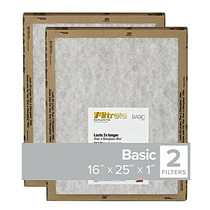 Filtrate Basic Flat Panel 2-Pack Basic Flat Air Filter 40% off. as low as $1.62 per filter + free shiping