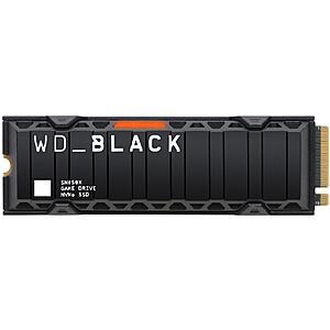 1TB WD BLACK SN850X NVMe SSD (w/heatsink) $85