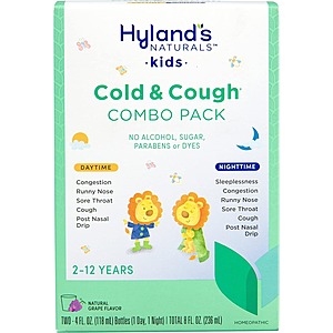 $7.84 /w S&S: Hyland's Kids Cold & Cough Day/Night Combo, Grape Syrup