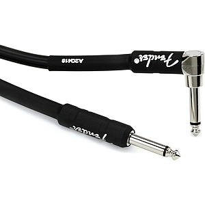 Fender Professional Series Instrument guitar Cable, Straight/Angle, Black, 18.6ft $14.99