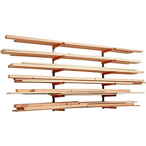 $34: Bora 6-Shelf Wood Storage Organizer Rack (Orange)