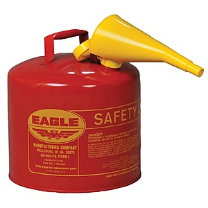 Eagle 5 Gallon Safety Gas Can Type I $44.99