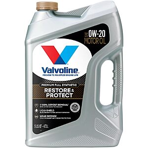 $29.97: Valvoline Restore & Protect Full Synthetic 0W-20 Motor Oil 5 QT