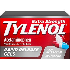 [S&S] $2.44: Tylenol Extra Strength Acetaminophen Rapid Release Gels for Pain & Fever Relief, 24 ct