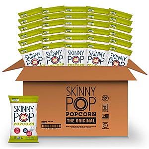 SkinnyPop Original Popcorn, 30-Pack of Gluten-Free, Healthy, 0.65 Ounce Snack Bags [Subscribe & Save] $11.47
