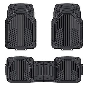 Amazon Basics 3-Piece All-Weather Protection Heavy Duty Rubber Floor Mats for Cars, SUVs, and Trucks，Black, Trim to Fit $7.1