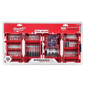 Milwaukee 100-piece Shockwave Steel Drill and Screwdriver set at Home Depot for $29.97