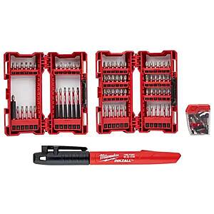 Milwaukee SHOCKWAVE Impact-Duty Alloy Steel Driver Bit Set (99-Piece) and 1 Inkzall Jobsite Permanent Marker $24.88 at Home Depot